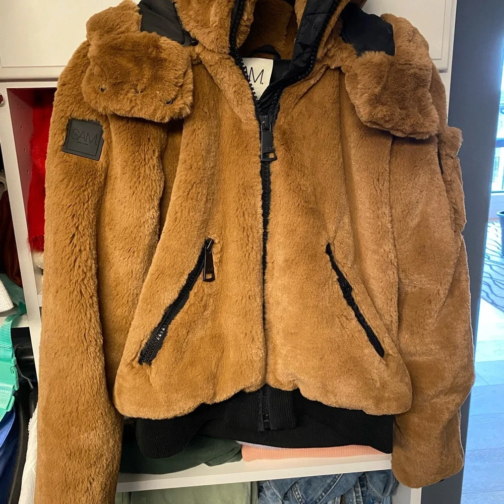 SAM. Tan Bomber Jacket - Picture 2 of 3